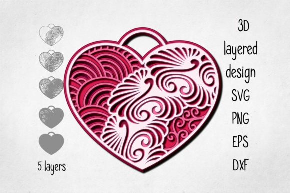3D Layered Hanging Heart: A Versatile Design for Real-World Creativity