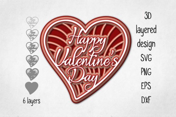 3D Layered Happy Valentine s Day