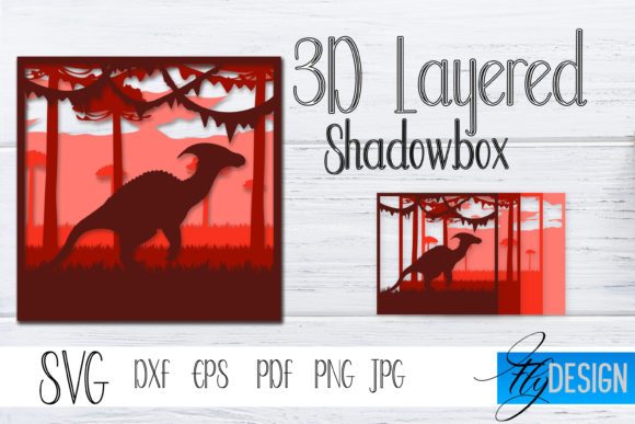 3d Layered SVG. Dinosaur 1
