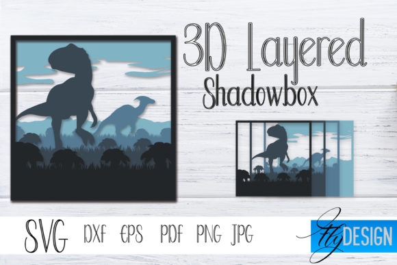 3d Layered SVG. Dinosaur 5