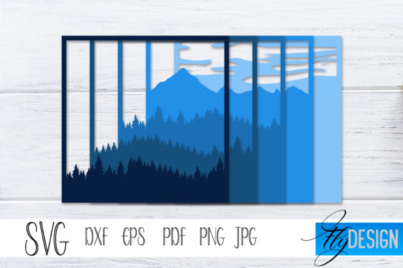 3d Layered SVG. Shadowbox Nature 8