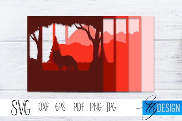 3d Layered SVG. Shadowbox Nature 9