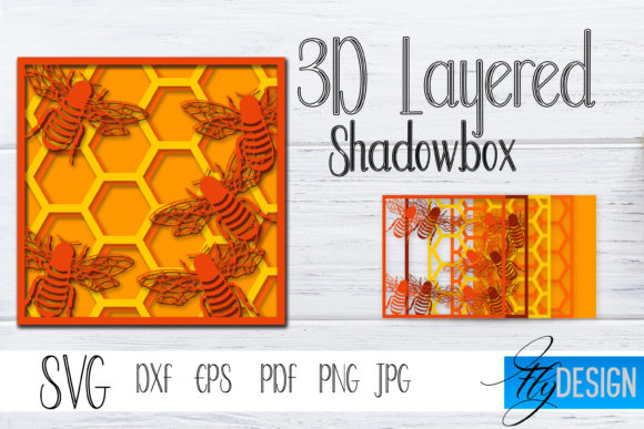 Bringing Depth to Digital Crafts: The Art of 3D Layered SVG Bees Lightbox Designs