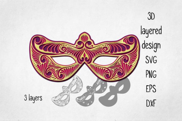 Carneval Mask 3 D Layered Cut File: A Versatile Tool for Creative Expression