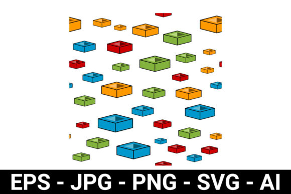 Colorful Isometric Box Seamless Pattern