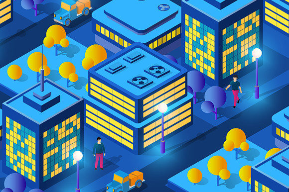 Isometric Ultra City Concept for Modern Design