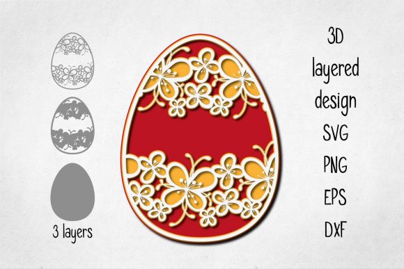 Layered Easter Egg Cut File for 3D Decor