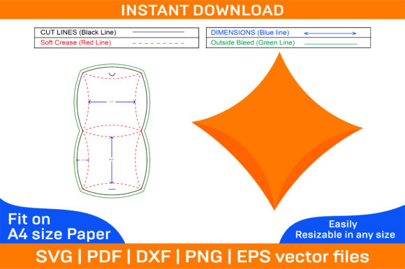 Pillow Box Packaging Dieline