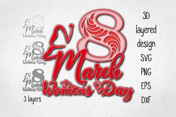 Women s Day March 8 Layered Design for Creatives